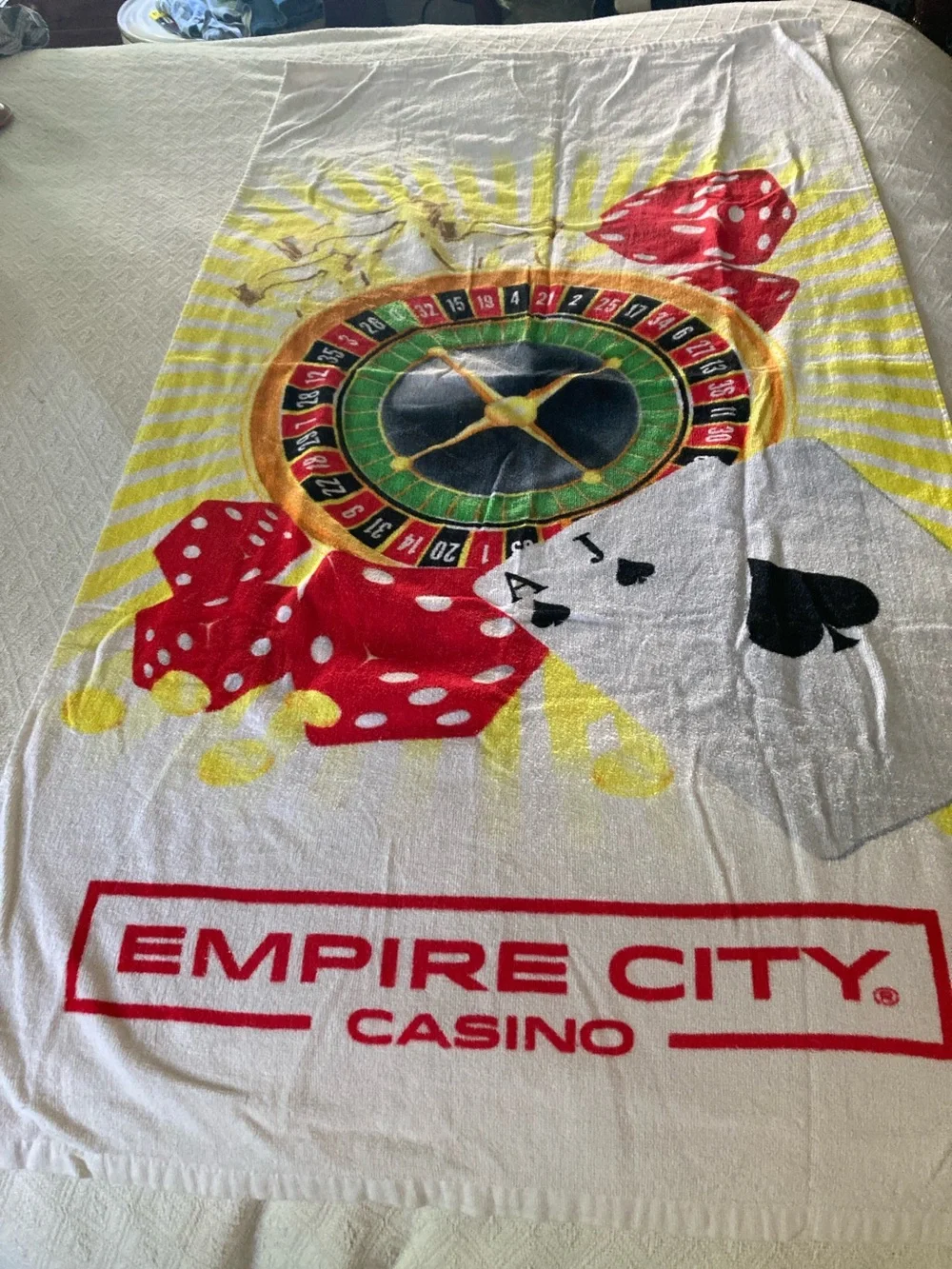 Empire City Casino Printed Beach Towel - Casino Game Graphics
